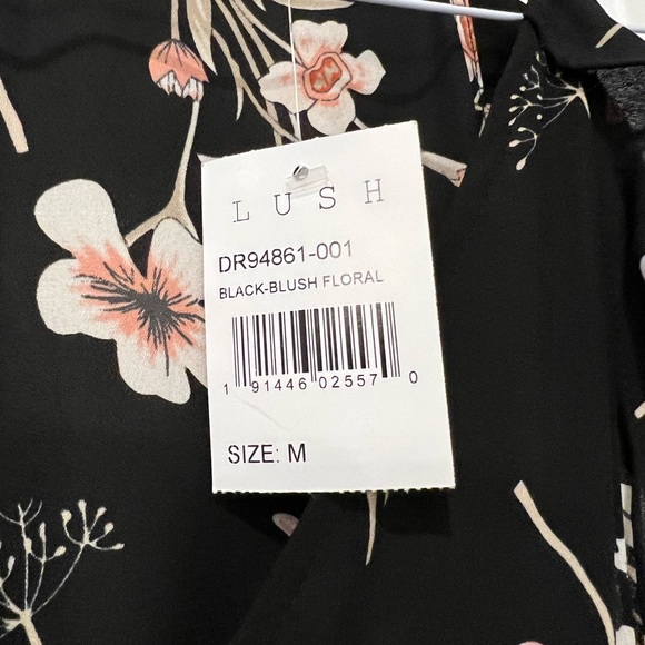 NWT LUSH Medium Floral Cold Shoulder wrap dress - Picture 2 of 4